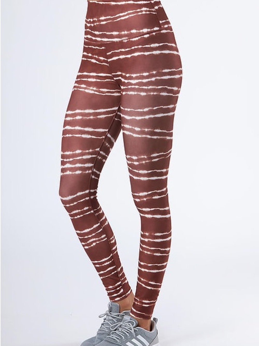 Scorpio Sol Brown & White Striped Tie-Dye Leggings